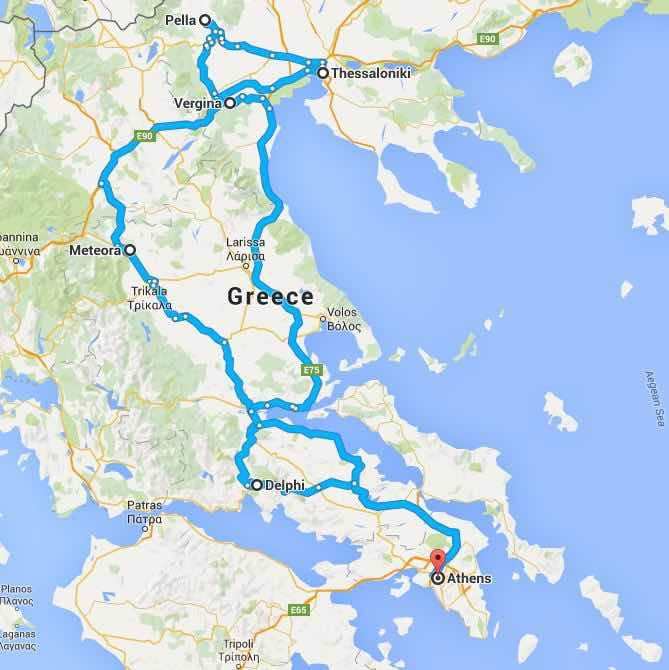 northern greece tour map